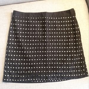 Mango 100% Cotton Pointelle Black Skirt